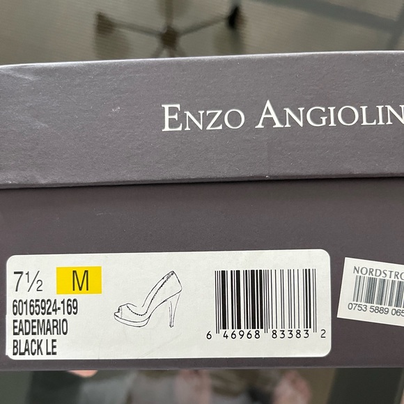 Enzo Angiolini Black Leather Peep toe Pumps - Picture 6 of 6